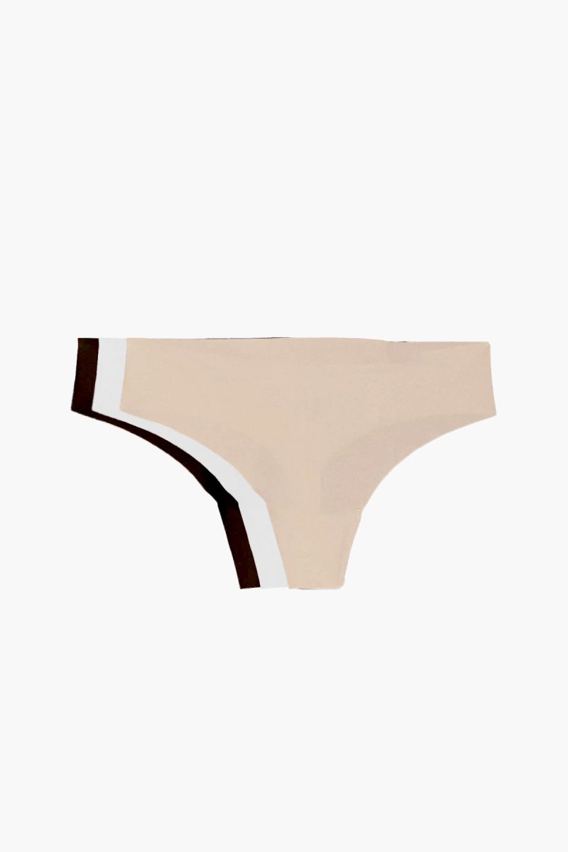 Olivia Invisible Thong 3-pack, Black/White/Sand